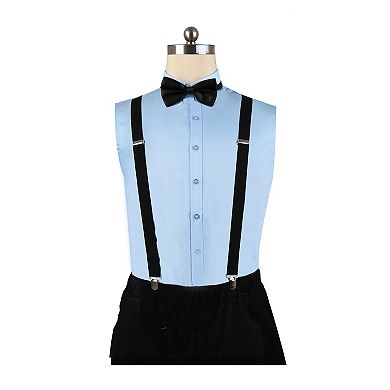 Unisex Bow Tie Set Y Shape Adjustable Elastic Shoulder Strap Suspenders