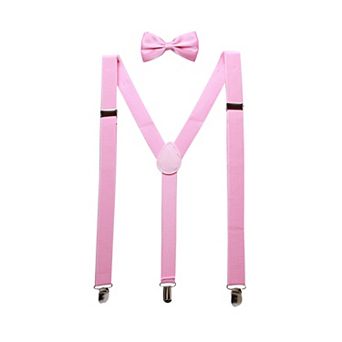 Unisex Bow Tie Set Y Shape Adjustable Elastic Shoulder Strap Suspenders
