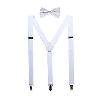Unisex Bow Tie Set Y Shape Adjustable Elastic Shoulder Strap Suspenders