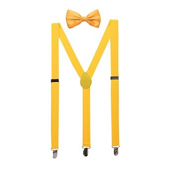 Unisex Bow Tie Set Y Shape Adjustable Elastic Shoulder Strap Suspenders