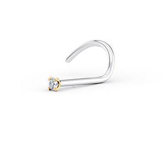 Lila Moon 14k Gold & Titanium 1.7mm Lab-Grown Diamond Accent Nose Ring Stud