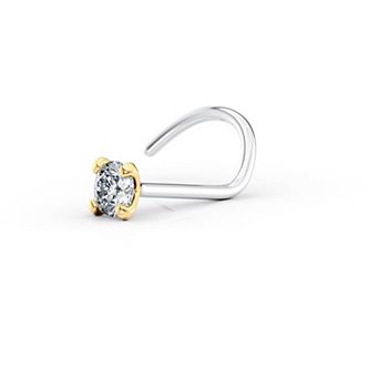 Lila Moon 14k Gold & Titanium 2.6mm Lab-Grown Diamond Accent Nose Ring Stud
