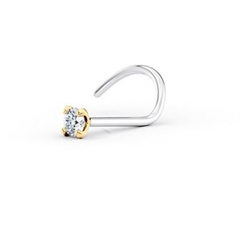 Lila Moon 14k Gold & Titanium 1.7mm Cubic Zirconia Nose Ring Stud