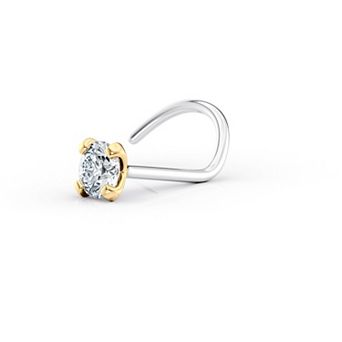 Lila Moon 14k Gold & Titanium 2.6mm Cubic Zirconia Nose Ring Stud