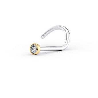 Lila Moon 14k Gold & Titanium Crystal Two-Tone Nose Stud