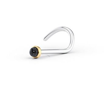 Lila Moon 14k Gold & Titanium Onyx Nose Ring