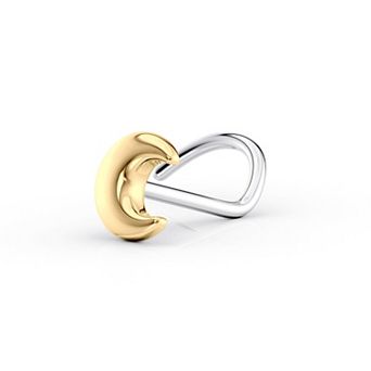 Lila Moon 14k Gold & Titanium Moon Nose Ring