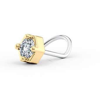 Lila Moon 14k Gold & Titanium Cubic Zirconia Hexagon Nose Ring