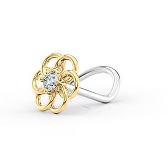 Lila Moon 14k Gold & Titanium Cubic Zirconia Flower Nose Stud