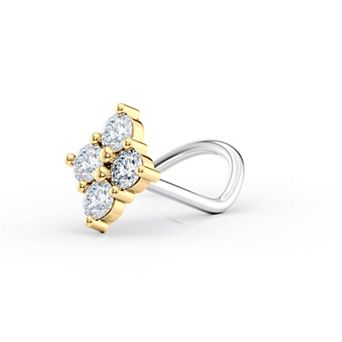 Lila Moon 14k Gold & Titanium Cubic Zirconia Quad Nose Stud