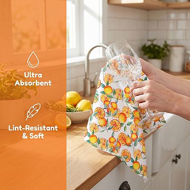 Printed Kitchen Towels, Super Absorbent Soft Dish Towels, Reusable Towels for Kitchen 24"x16"