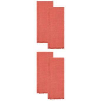 4 Packs Cotton Linen Towels Solid Color Soft Absorbent Hand Towels 18" x 18"