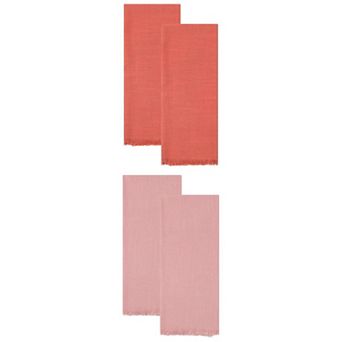 4 Packs Cotton Linen Towels Solid Color Soft Absorbent Hand Towels 18" x 18"