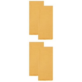 4 Packs Cotton Linen Towels Solid Color Soft Absorbent Hand Towels 18" x 18"