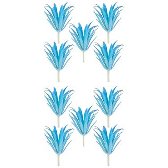 10 Packs Realistic Flocked Artificial Sword Grass 3.7" Tall Faux Succulent Picks Unpotted Plant