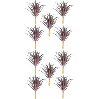 10 Packs Realistic Flocked Artificial Sword Grass 3.7" Tall Faux Succulent Picks Unpotted Plant