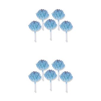 10 Packs Realistic Flocked Artificial Succulents 2.8" Mini Faux Pinecone Picks Unpotted Plants