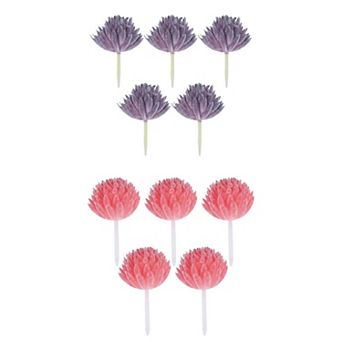 10 Packs Realistic Flocked Artificial Succulents 2.8" Mini Faux Pinecone Picks Unpotted Plants
