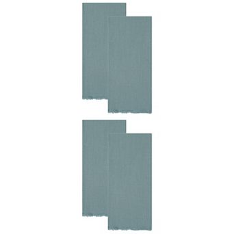 4 Packs Cotton Linen Towels, Solid Color Fringed Dish Towels, Soft Hand Towels 18" x 18"