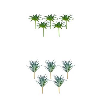 10 Packs Realistic Artificial Air Plants 2.8" Mini Faux Tillandsia Bromeliad Flocked PE Greenery