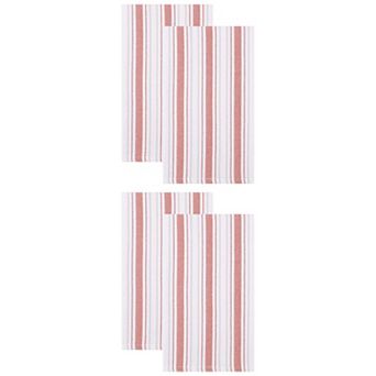 4 Packs Striped Cotton Kitchen Towels Reusable Machine Washable Hand Towels for Cooking 26" x 18"