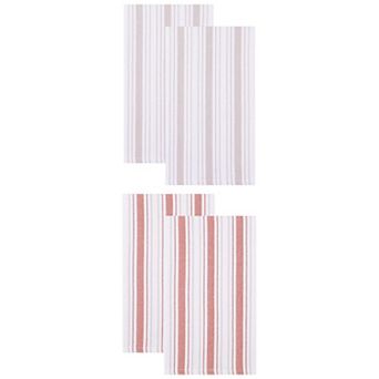 4 Packs Striped Cotton Kitchen Towels Reusable Machine Washable Hand Towels for Cooking 26" x 18"