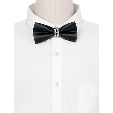 Men's Pre-tied Bowtie Rhinestone Decor Sparkly Bow Ties for Elegant Wedding