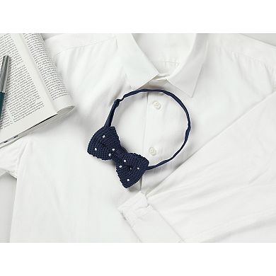 Men's Knitted Pre-tied Polka Dots Bow Ties Adjustable Strap Bow Ties