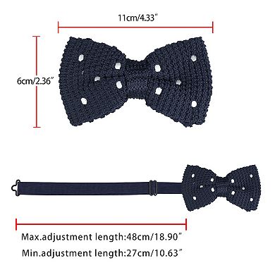 Men's Knitted Pre-tied Polka Dots Bow Ties Adjustable Strap Bow Ties