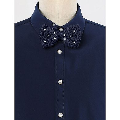 Men's Knitted Pre-tied Polka Dots Bow Ties Adjustable Strap Bow Ties