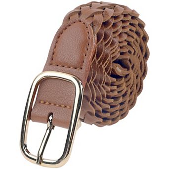Women's Braided Belt Square Buckle Fashion Versatile for Coat Jeans Decorative Belts