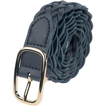 Women's Braided Belt Square Buckle Fashion Versatile for Coat Jeans Decorative Belts