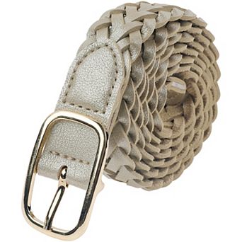 Women's Braided Belt Square Buckle Fashion Versatile for Coat Jeans Decorative Belts