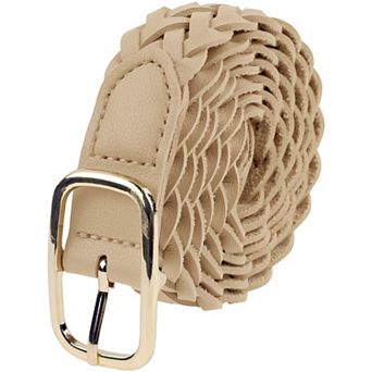 Women's Braided Belt Square Buckle Fashion Versatile for Coat Jeans Decorative Belts