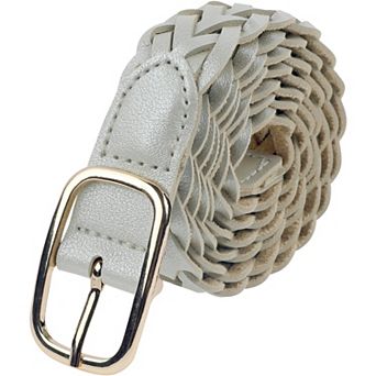Women's Braided Belt Square Buckle Fashion Versatile for Coat Jeans Decorative Belts
