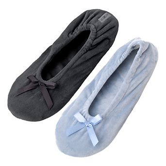 Roxoni Women's Terry Classic Cotton Ballerina Slippers (Pack of 2)