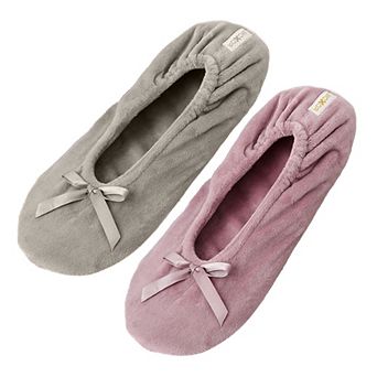 Roxoni Women's Terry Classic Cotton Ballerina Slippers (Pack of 2)