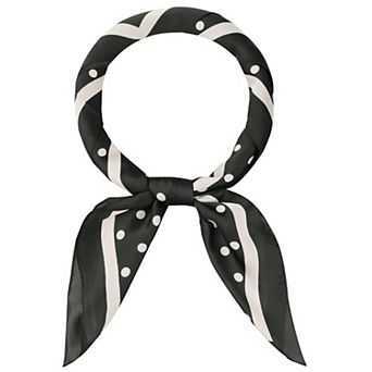 Women's Polka Dots Large Scarf Vintage Satin Silk Like Neckerchief Head Wrap Neck Scarves