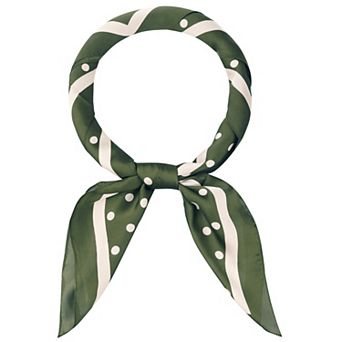 Women's Polka Dots Large Scarf Vintage Satin Silk Like Neckerchief Head Wrap Neck Scarves