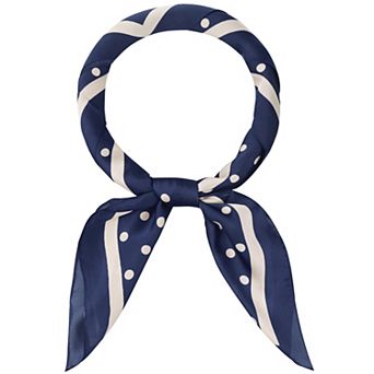 Women's Polka Dots Large Scarf Vintage Satin Silk Like Neckerchief Head Wrap Neck Scarves