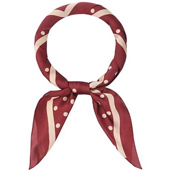 Women's Polka Dots Large Scarf Vintage Satin Silk Like Neckerchief Head Wrap Neck Scarves