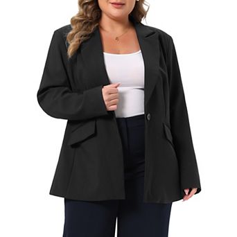 Women's Plus Size Work Business Blazer Casual Button Dressy Long Sleeve Suit Blazers Jacket Outfits