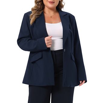 Women's Plus Size Work Business Blazer Casual Button Dressy Long Sleeve Suit Blazers Jacket Outfits
