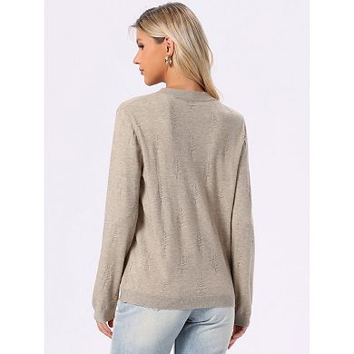 Long Sleeve Sweater for Women's V Neck Ribbed Casual Knit Pullover Tops
