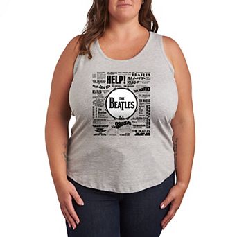 Plus Size The Beatles Singles Racerback Tank Top