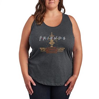Plus Size Friends Couch Graphic Racerback Tank Top