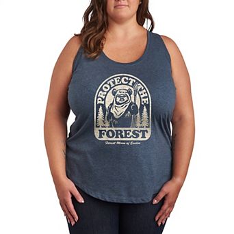 Plus Size Star Wars Ewok Protect The Forest Racerback Tank Top