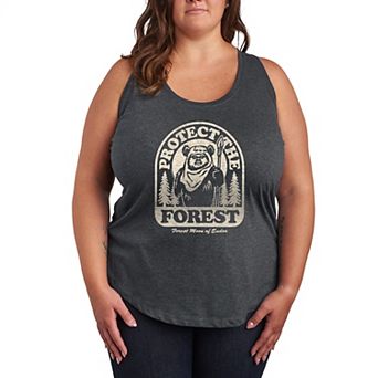 Plus Size Star Wars Ewok Protect The Forest Racerback Tank Top