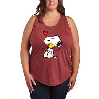 Plus Size Peanuts Lots Of Love Graphic Racerback Tank Top