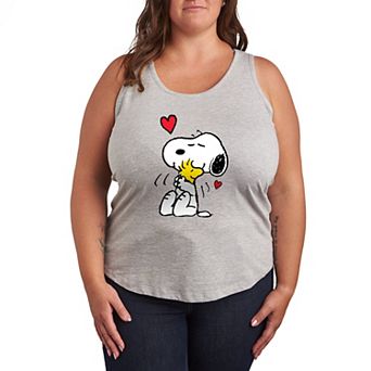 Plus Size Peanuts Lots Of Love Graphic Racerback Tank Top